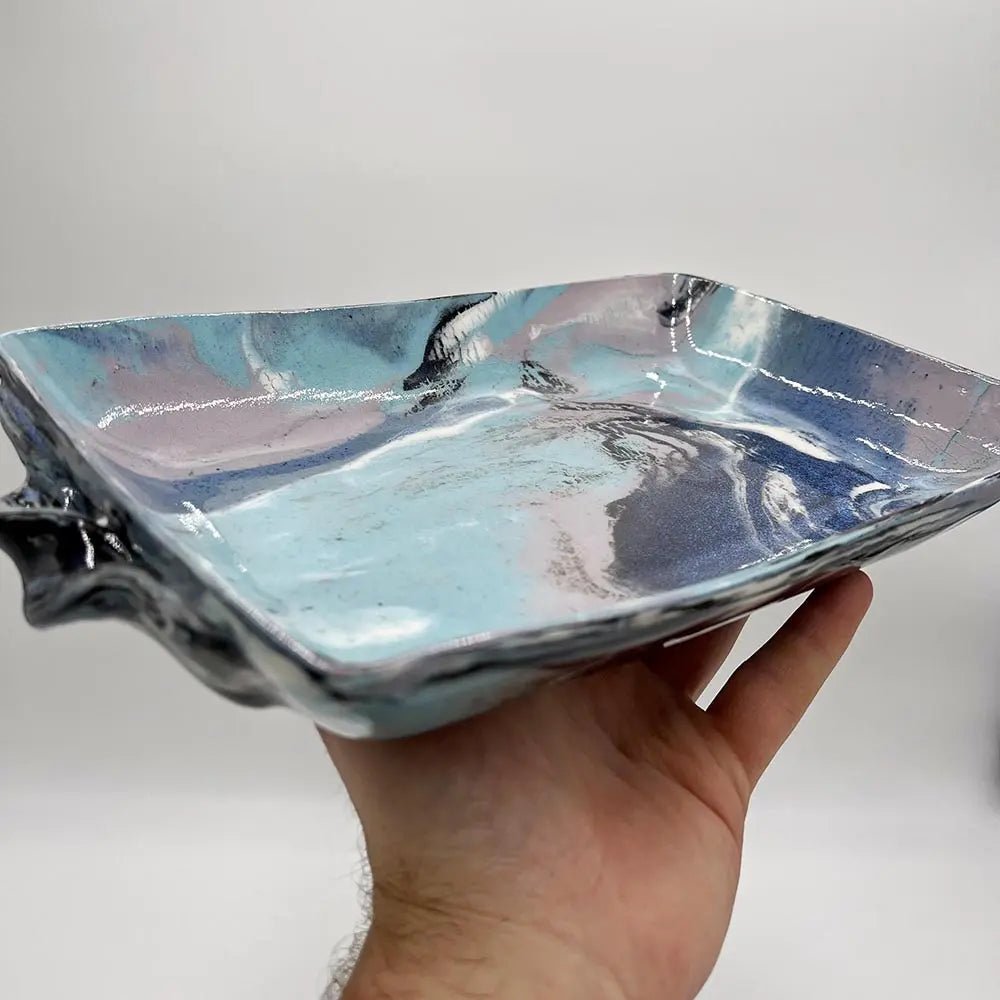 Small & Beautiful Baking/Serving Dish: Marbled Porcelain & Stoneware