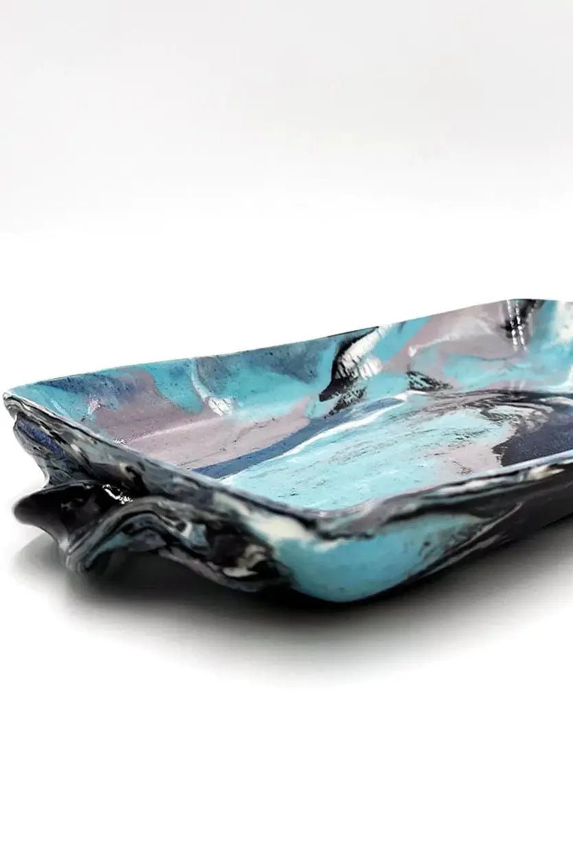 Small & Beautiful Baking/Serving Dish: Marbled Porcelain & Stoneware