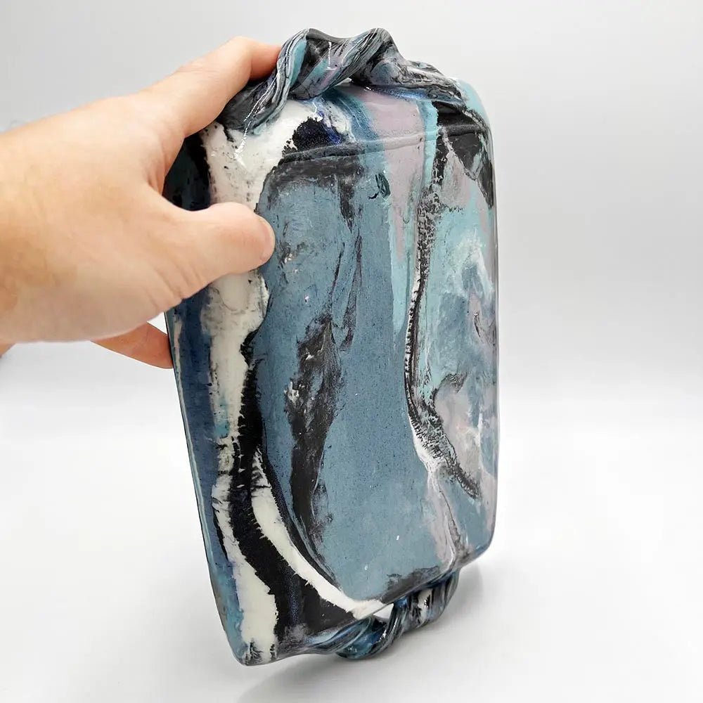 Small & Beautiful Baking/Serving Dish: Marbled Porcelain & Stoneware