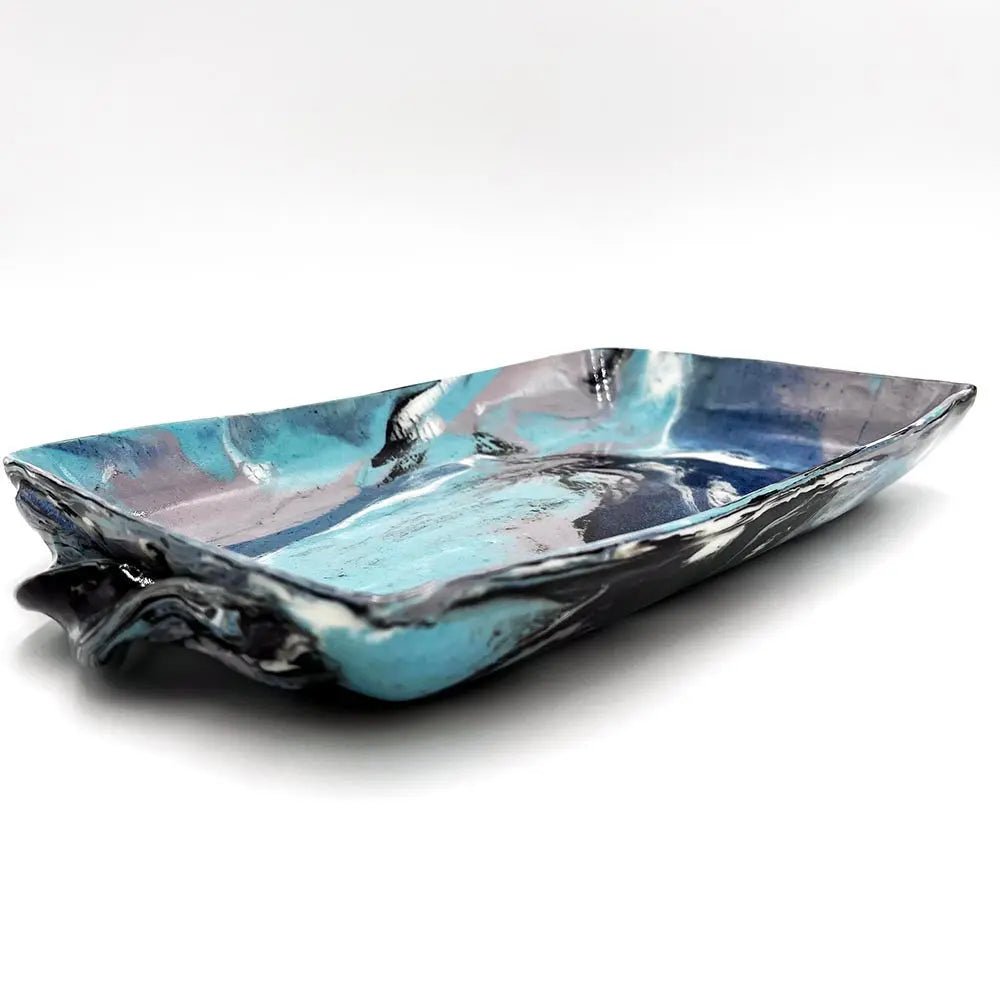 Small & Beautiful Baking/Serving Dish: Marbled Porcelain & Stoneware