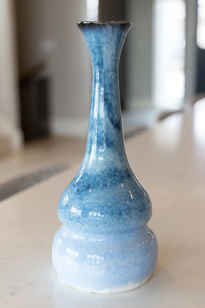 X-Tall/XL Decorative Vase - Cascading Blues & Creams