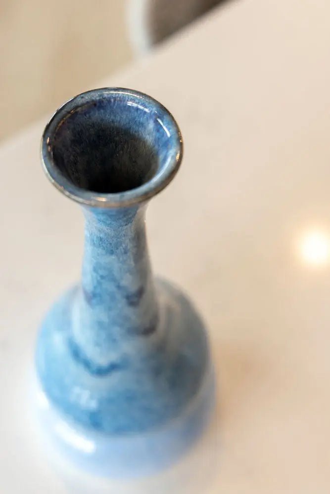 X-Tall/XL Decorative Vase - Cascading Blues & Creams