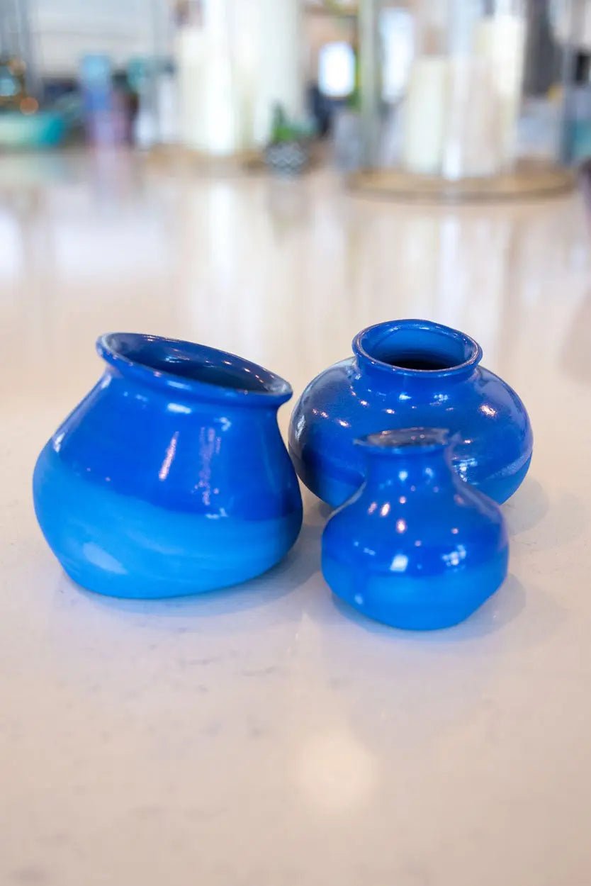 Decorative Small Pot Family: Blue Porcelain Represents Parents & Child