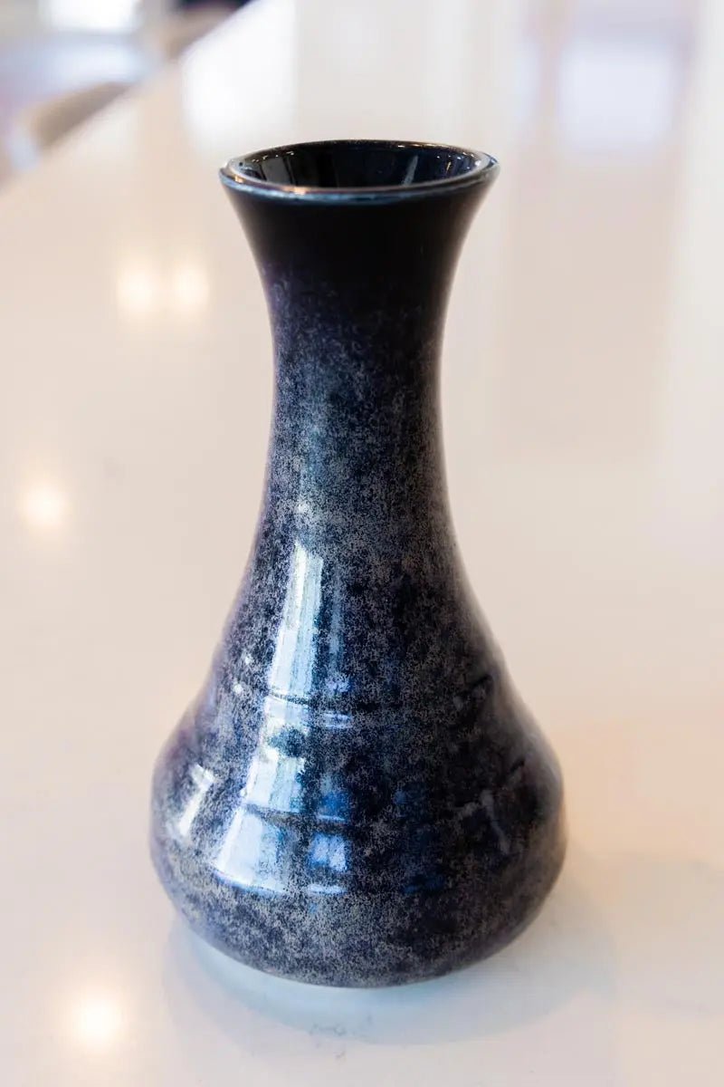Large Decorative Porcelain Pot (Blacks & Textured Wine)