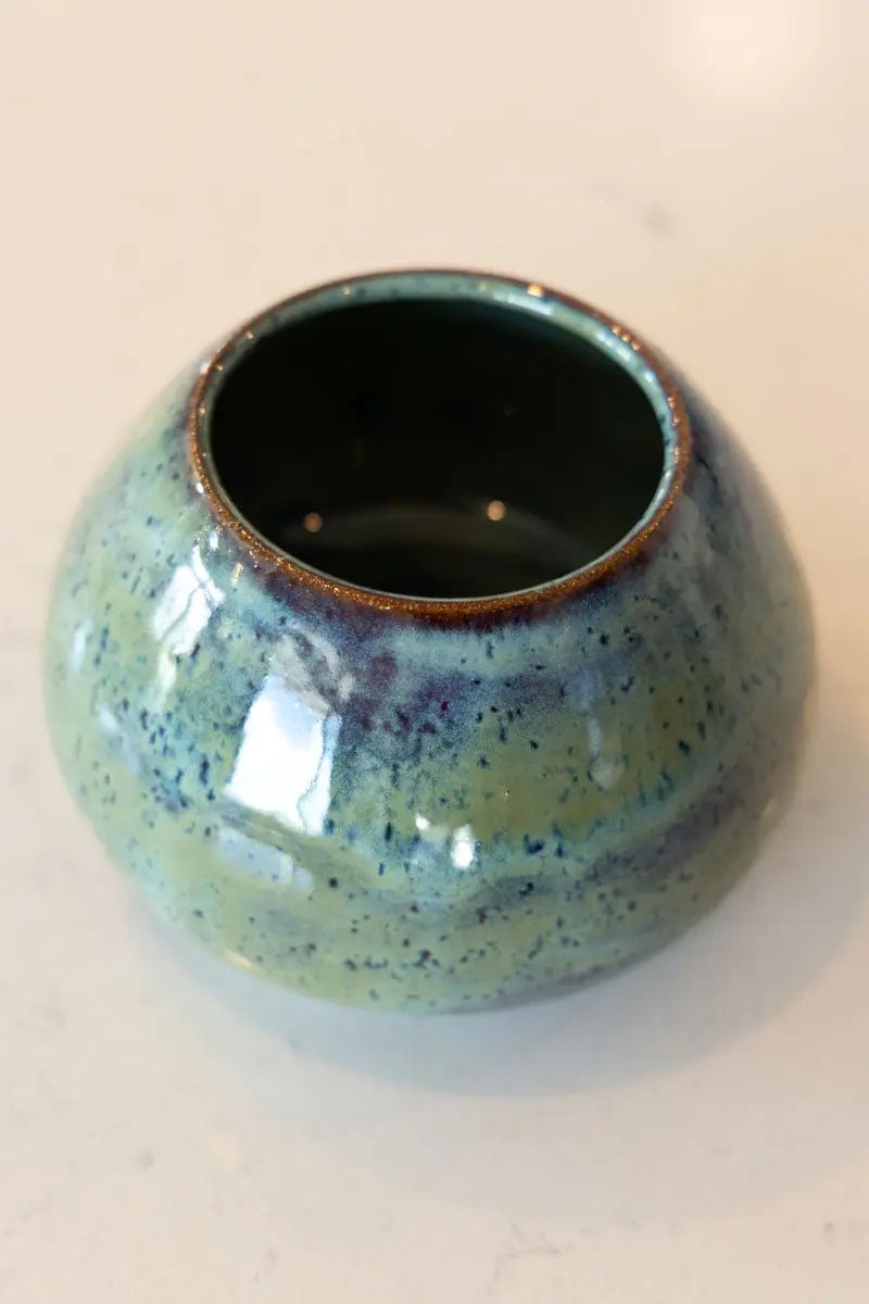 Large Decorative Pot - Midnight Blues & Sage Greens (Premium)
