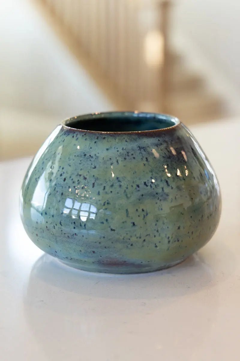 Large Decorative Pot - Midnight Blues & Sage Greens (Premium)