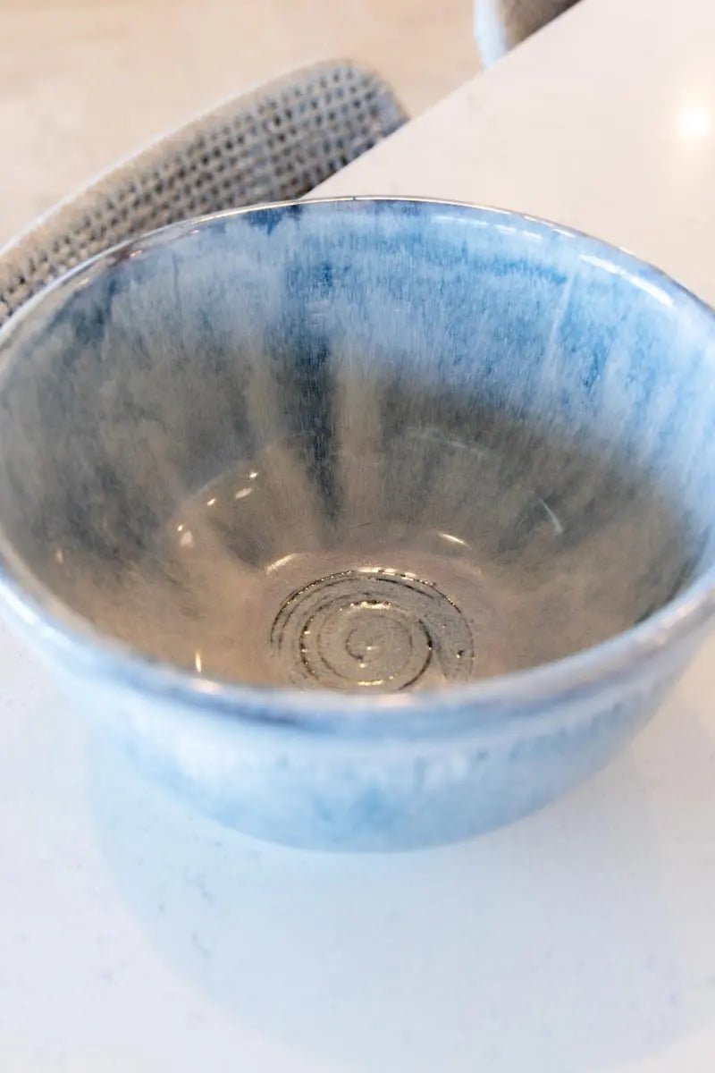 Large Stoneware Serving Bowl (Blue Waves)