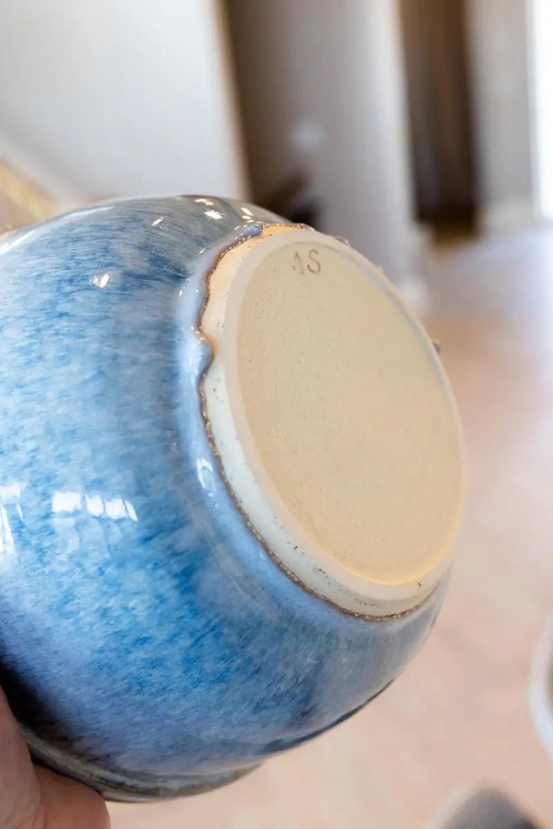 Large Stoneware Serving Bowl (Blue Waves)